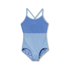 Girls Chlorine Resistant Reversible One Piece Swimsuit