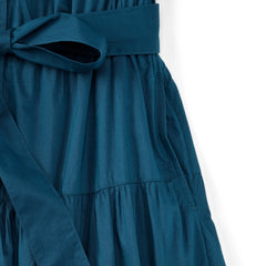 Women's Petite Cotton Voile Button Front Maxi Dress