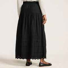 Women's Petite Voile Tiered Eyelet Maxi Skirt