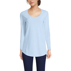 Women's Tall Long Sleeve Power Performance Scoop Neck Curved Hem Tunic Tee