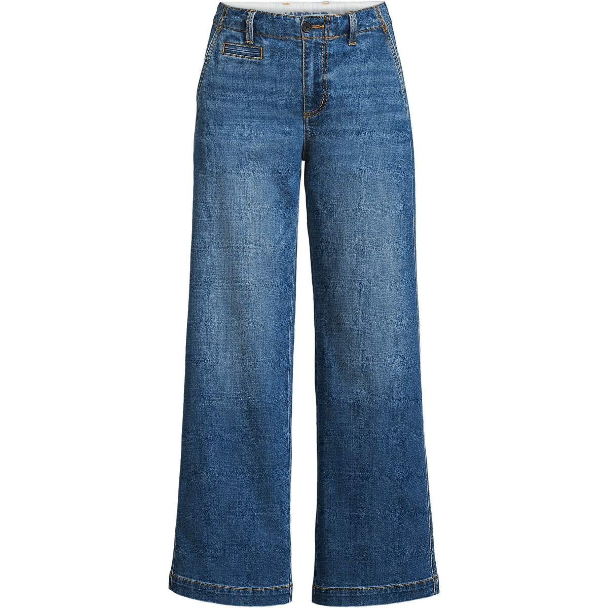 Women's Plus Size Mid Rise Denim Wide Leg Ankle Jeans