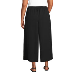Women's Plus Size Creaseless High Rise Palazzo Crop Pants