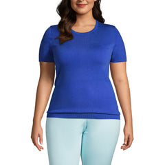 Women's Plus Size Short Sleeve Performance Sweater
