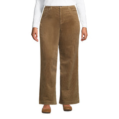 Women's Plus Size High Rise Wide Leg Corduroy Pants