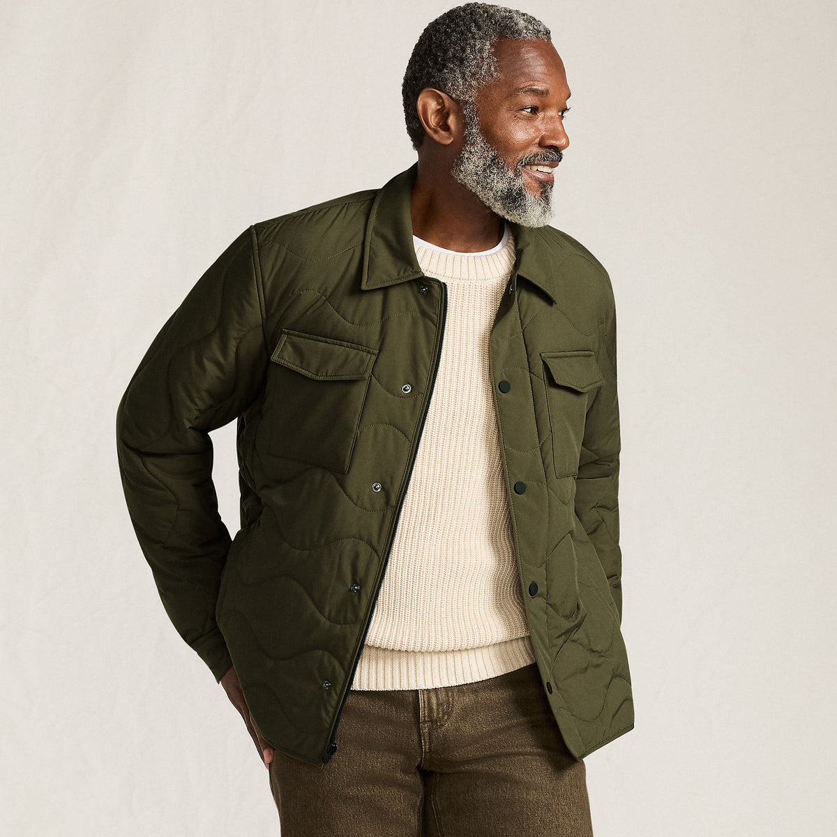 Men's Quilted Insulated Shirt Jacket