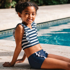 Girls Chlorine Resistant Ruffle Tankini Swimsuit Set