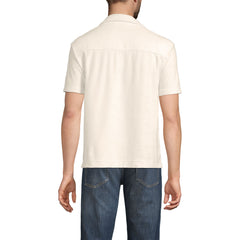 Men's Short Sleeve Textured Terry Camp Collar