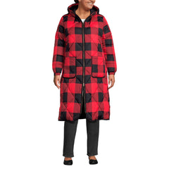 Women's Plus Size Print FeatherFree Insulated Diamond Quilted Maxi Coat