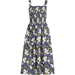 Women's Poplin Smocked Bodice Midi Dress