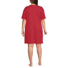 Women's Plus Size Cotton Interlock Relaxed Above the Knee Nightgown