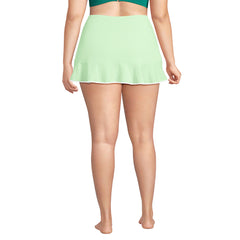 Women's Plus Size Pique Ruffle Hem Mini Swim Skirt