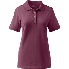 Women's Plus Size Short Sleeve Feminine Fit Banded Mesh Polo Shirt