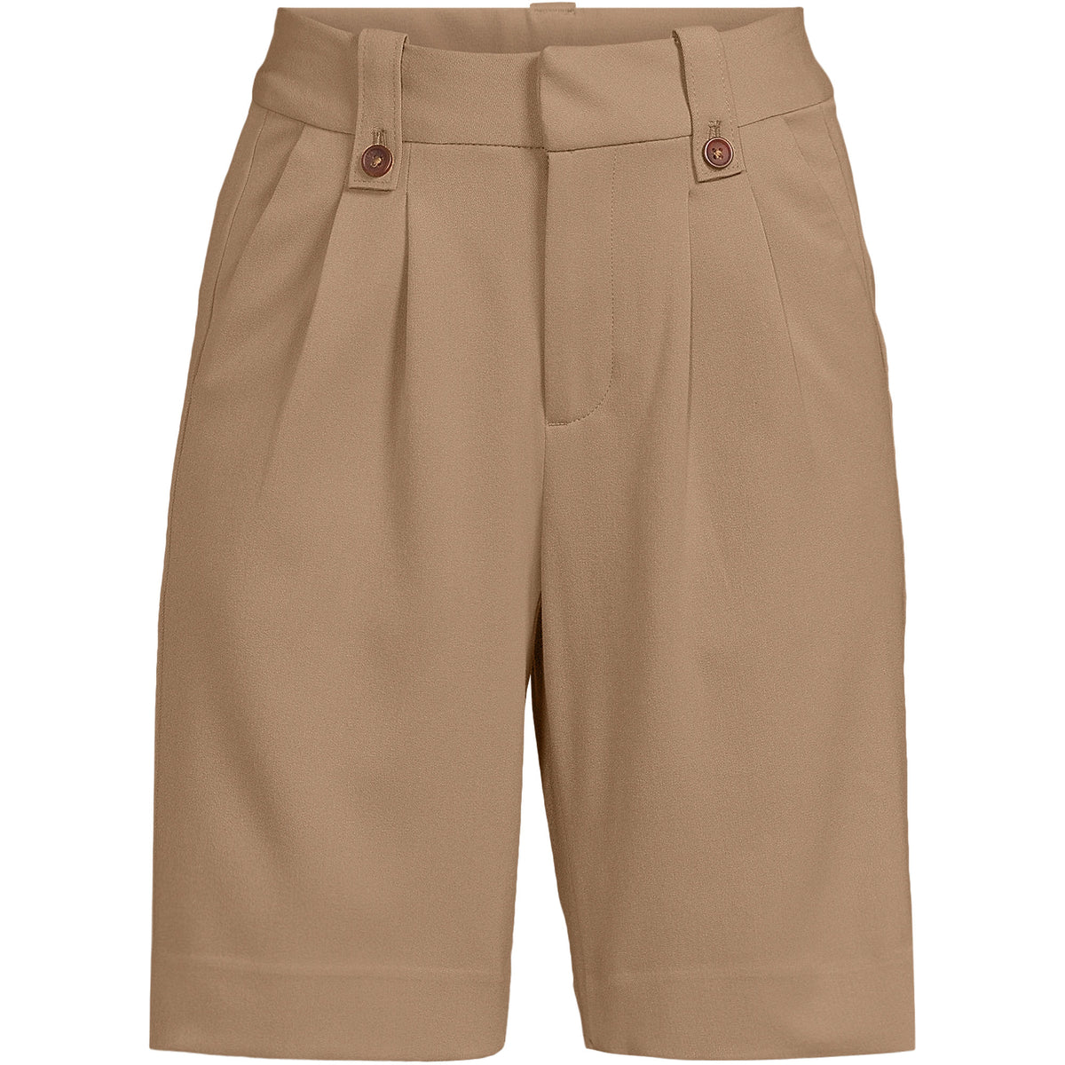 Women's Soft Polish High Rise Pleated 10" Shorts
