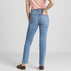Women's Petite Recover High Rise Straight Leg Blue Jeans