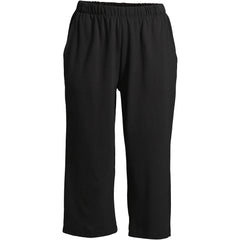 Women's Petite Sport Knit High Rise Elastic Waist Capri Pants