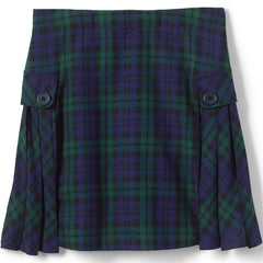 Girls Above the Knee Plaid Side Pleat Skort
