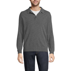 Men's Long Sleeve Cashmere Sweater Polo