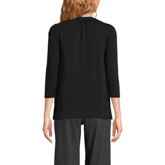 Women's 3/4 Sleeve Lightweight Jersey Lattice Detail Top