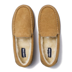 Women's Fuzzy Lined Suede Moccasin Slippers
