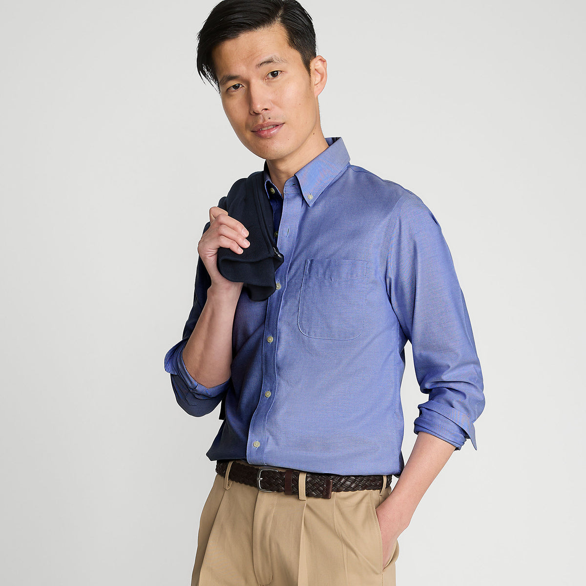 Men's Tall No Iron Supima Cotton Oxford Dress Shirt