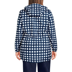 Women's Plus Size Print Waterproof Hooded Packable Raincoat