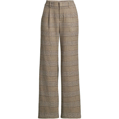 Women's Plus Size Brushed Flannel High Rise Pleated Wide Leg Pants