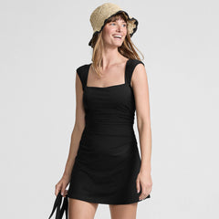 Women's NEW Smoothing Square Neck Ruched Swim Dress Swimsuit