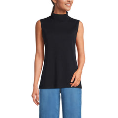 Women's Fine Gauge Sleeveless Mock Sweater