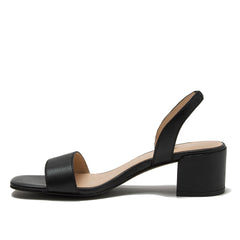 Women's Essential Leather Block Heel Sandals