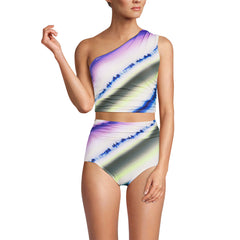 Women's DDD-Cup Ruched One Shoulder Midkini Top 16.75"