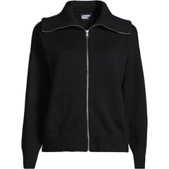 School Uniform Women's Cotton Modal Long Sleeve Zip Front Cardigan Sweater Jacket