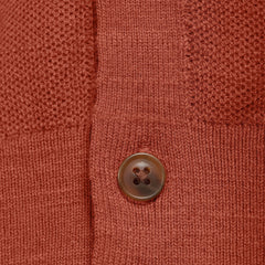Men's Short Sleeve Texture Stitch Button Through Sweater Polo