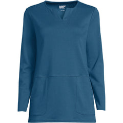 Women's Plus Size Cotton Polyester Long Sleeve Tunic with Pockets