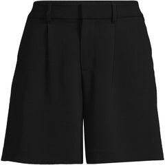 Women's High Rise Pleated Crepe 7" Shorts