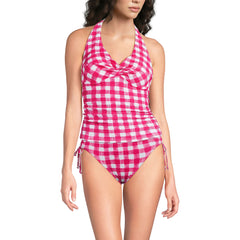 Women's Pique Knot Twist Halter Tankini Top