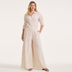 Women's Tall Linen High Rise Palazzo Pants - Set Bottom