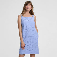 Women's Sleeveless Eyelet Shift Above the Knee Dress