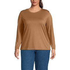 Plus Size Supima Cotton Long Sleeve Crewneck T-Shirt