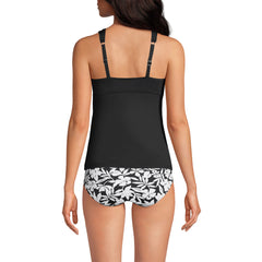 Women's Long Chlorine Resistant Tummy Control Grecian Tankini Swimsuit Top Adjustable Straps