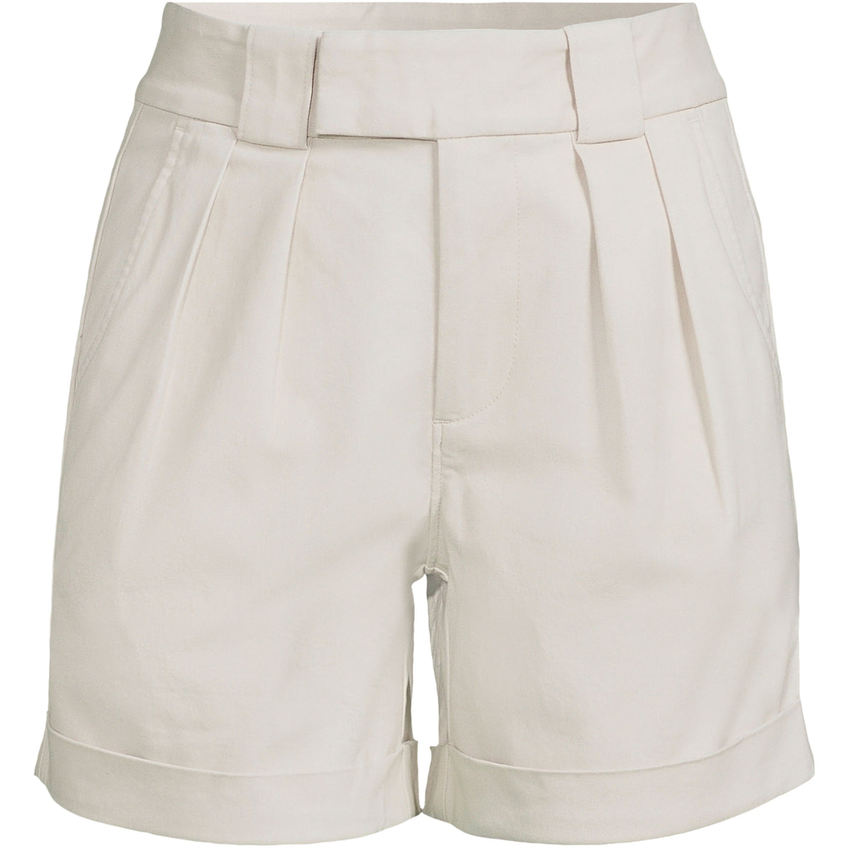 Women's Plus Size Chino High Rise Pleated 7" Shorts