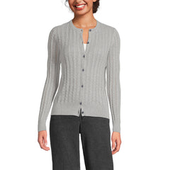 Women's Cotton Pointelle Modern Cardigan Sweater
