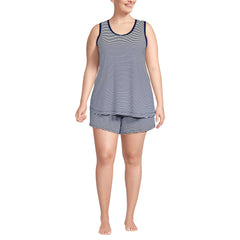 Women's Plus Size Cooling 3 Piece Pajama Set - Robe Tank and Shorts