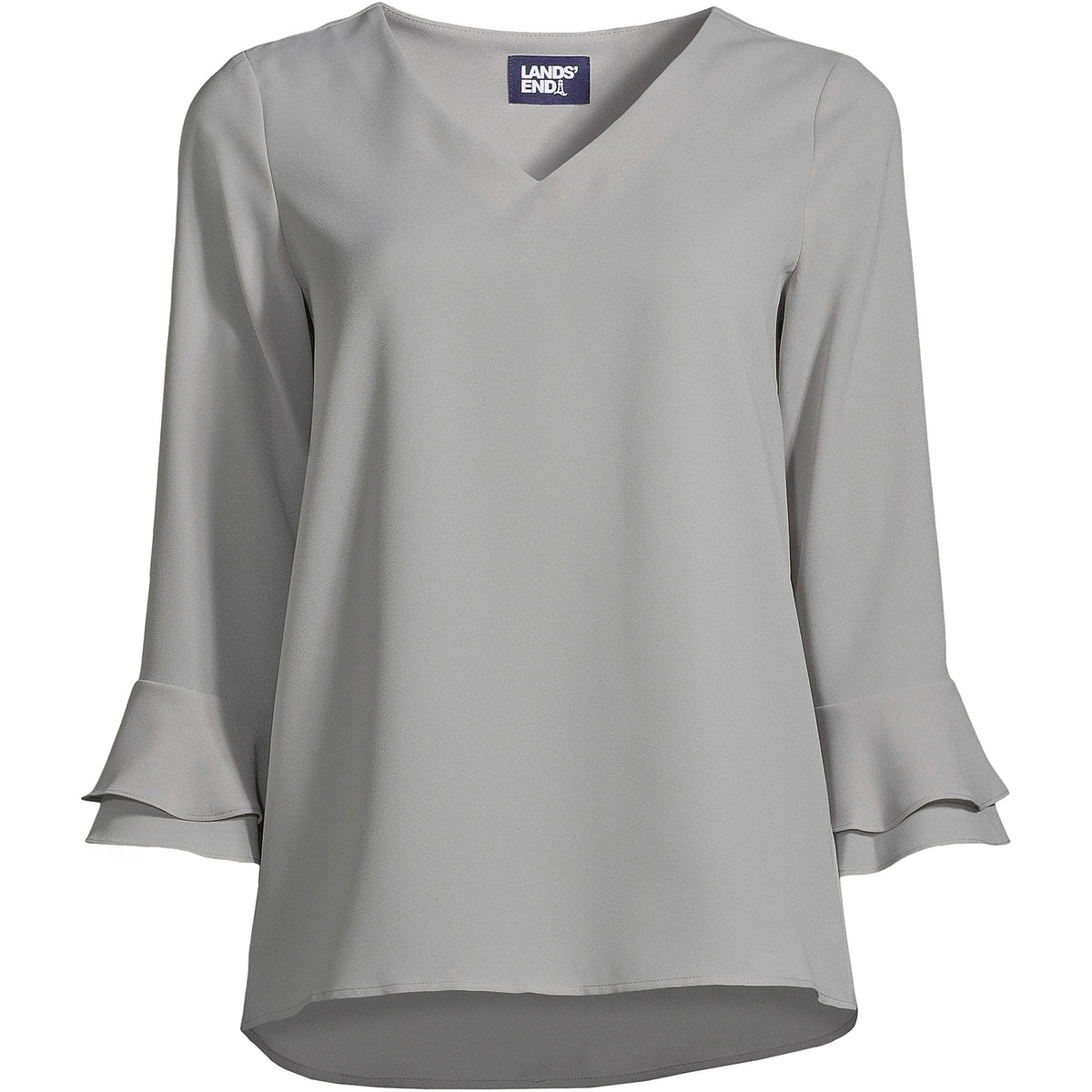 Women's Plus Size 3/4 Flutter Sleeve Crepe Blouse