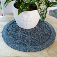 Matterly Waterblock 12" Round Flower of Life Plant Trivet - Set of 4