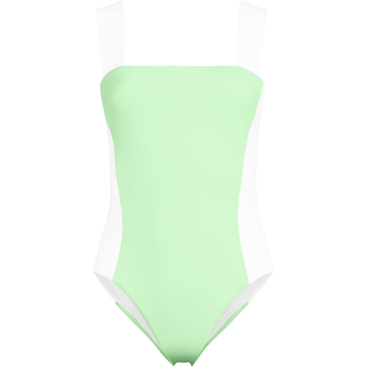 Women's Long Torso Square Neck High Leg One Piece Swimsuit