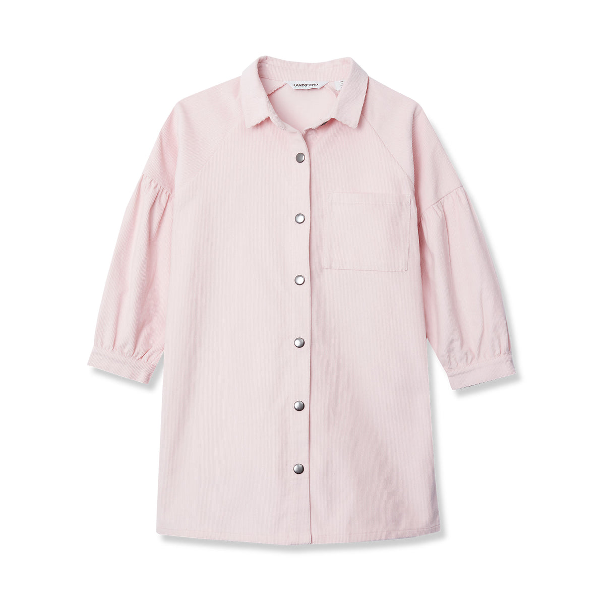Girls 3/4 Sleeve Corduroy Shirt Dress