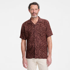 Men's Tall Short Sleeve Linen Hawaiian Camp Collar Shirt