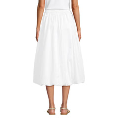 Women's Poplin High Rise Bubble Hem Midi Skirt