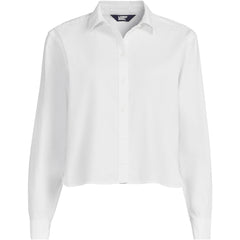 Women's Cotton Cropped Long Sleeve Shirt