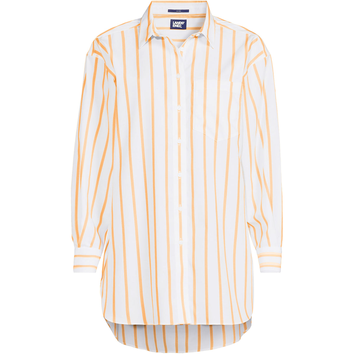 Women's Petite No Iron Poplin Extra Long Tunic